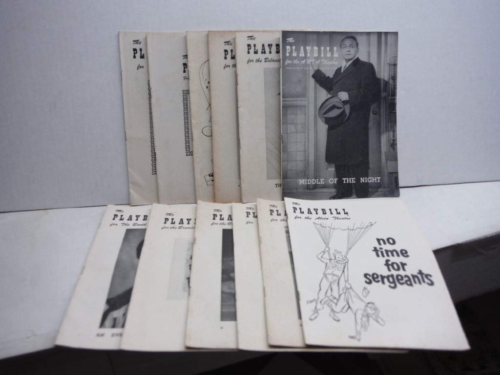 Lot of 12 Playbills, from 1950s